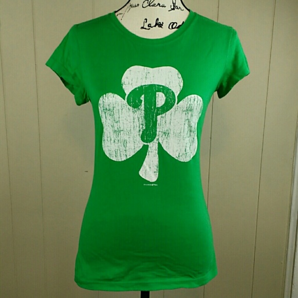 5th & Ocean Tops - Philadelphia Phillies MBA green shamrock tee